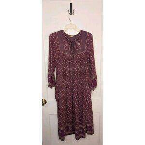 Size Small Matta Bheendi Esha Dress Block Print Soft 100% Cotton Pockets